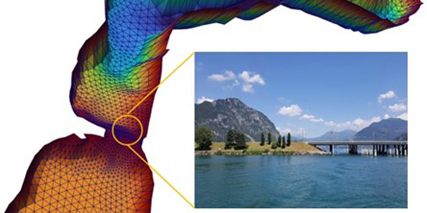 3D simulation of inter-basin exchanges on Lake Lugano © Chaojie Li