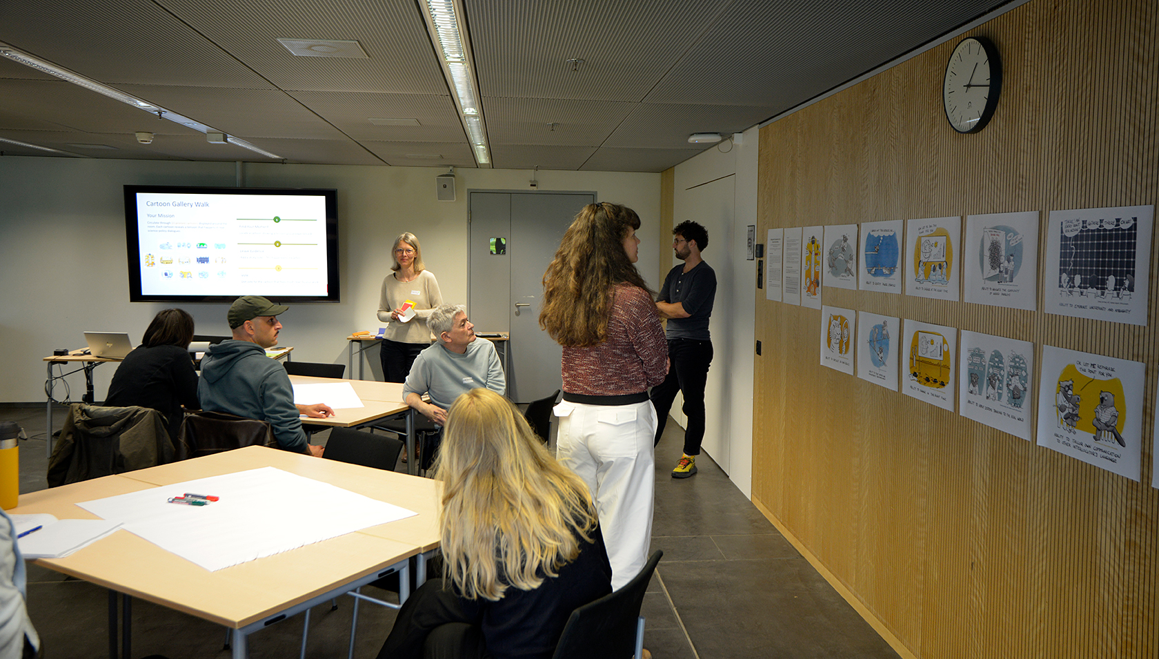 Workshop ‘Drawing out tensions: how cartoons can change Science–Policy dialogues’. (Foto: Peter Penicka)