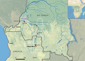 The spill of toxic mine wastewater at the Catoca mine affected not only northern Angola, but also the neighbouring country of the Democratic Republic of Congo. Over a length of 1400 kilometres in all, an entire river system was polluted. The pollution extended from the Tshikapa River over the Kasai to the Congo – with disastrous consequences for the environment and the health of the population. (Graphic: Désirée Ruppen)