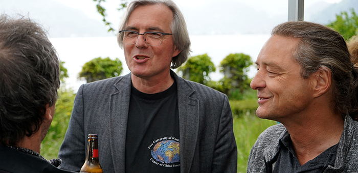 Bernhard Wehrli und «sein» Techniker, Christian Dinkel an der «Free University Kastanienbaum» (Foto: Andri Bryner, Eawag) 