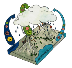 Marine air masses as well as industrial sources and the continental biomass deliver selenium into the atmosphere, but in what proportions is still not fully known.  (Source: mPauline Béziat, after Suess et al., 2019, Environmental Science & Technology)