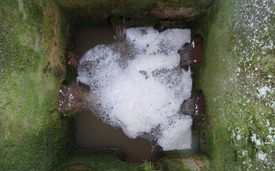 Ici, l’eau de plusieurs bouches d’égout conflue directement dans la rivière voisine. (Photo : Eawag, Urs Schönenberger)