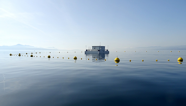 The "LéXPLORE" platform on Lake Geneva (Photo: Natacha Pasche)