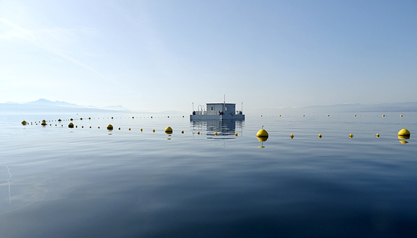 The "LéXPLORE" platform on Lake Geneva (Photo: Natacha Pasche)