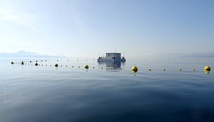 The "LéXPLORE" platform on Lake Geneva (Photo: Natacha Pasche)