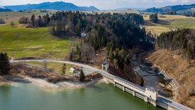 Le barrage de Sihlsee fait partie de la centrale à accumulation par pompage d'Etzelwerk. (Photo : Alessandro Della Bella, Eawag)