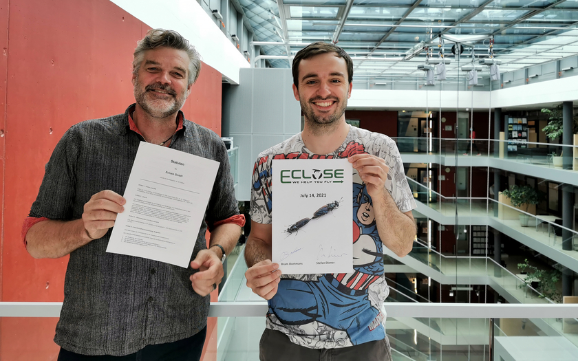 Stefan Diener and Bram Dortmans in August 2021 after the foundation of Eawag spin off Eclose (© Eclose).