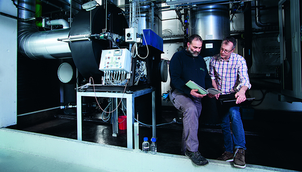 Air-stripping installation for nitrogen recovery at the Opfikon wastewater treatment plant. (Photo: Eawag, Aldo Todaro)