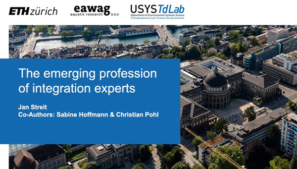 Splash Talk Award «The Emerging Profession of Integration Experts»