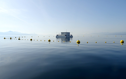 La plate-forme "LéXPLORE" sur le lac Léman (Image : Natacha Pasche)