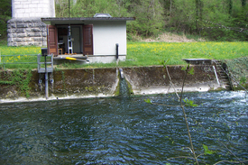 NADUF Probenahme-Station an der Glatt bei Rheinsfelden.  (Foto: BAFU)