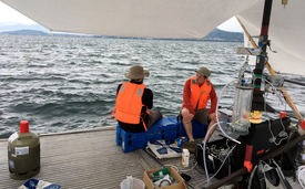 Photo story of the measurement campaign in March 2018 on Lake Kivu, East Africa. Please click on the photo. (Photos: Eawag)